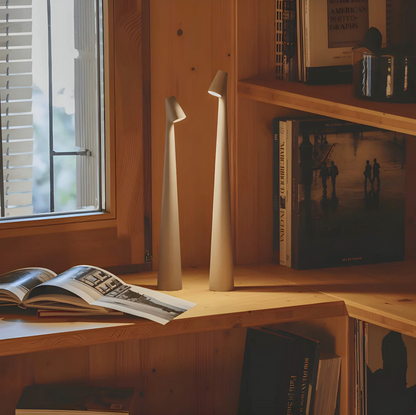 Akku Nachttischlampe - 3-stufig dimmbares Touch Licht | Kabellose LED-Nachttischlampe im nordischen Design