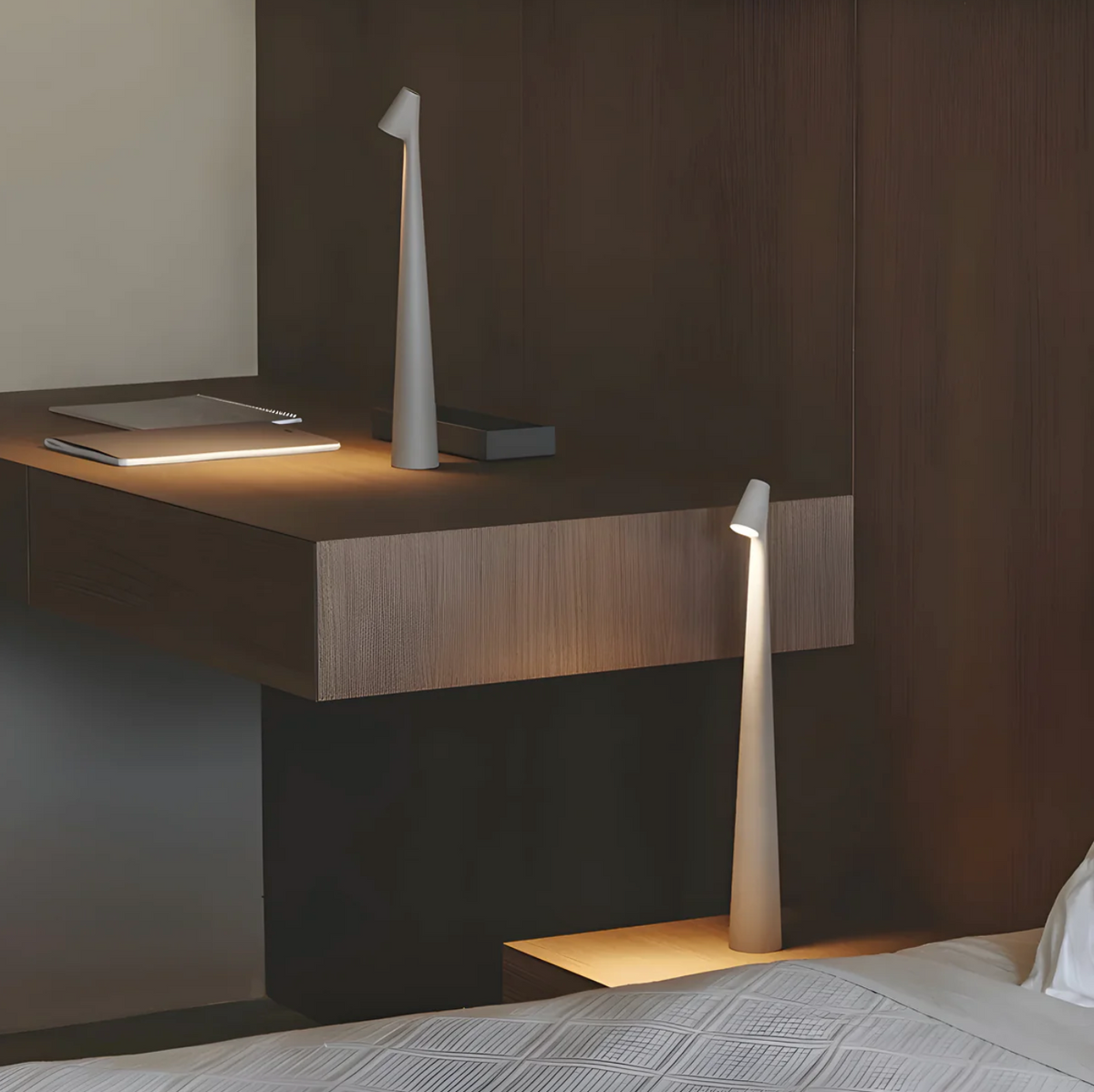 Kabellose Tischlampe mit Akku 'NordicLicht' - USB Akku Tischlampe ohne Kabel