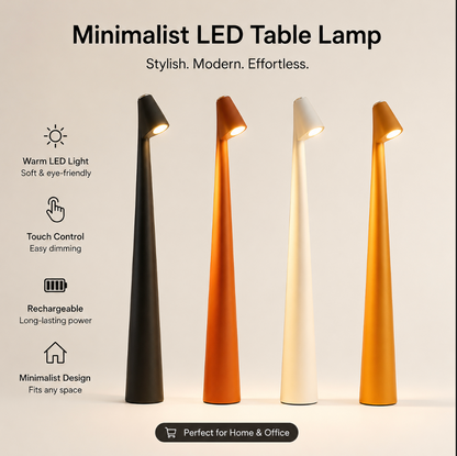 Akku Nachttischlampe - 3-stufig dimmbares Touch Licht | Kabellose LED-Nachttischlampe im nordischen Design