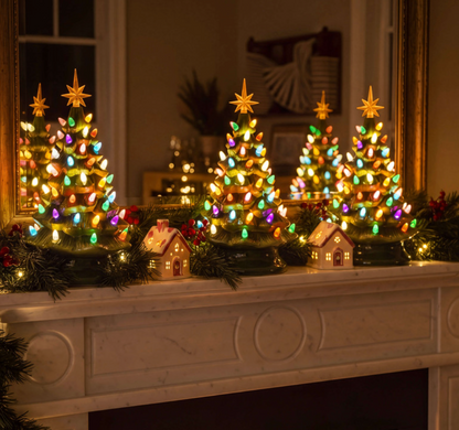 Magischer LED Weihnachtsbaum – Beleuchteter Deko Weihnachtsbaum mit Stern, Batteriebetriebene Tischdeko