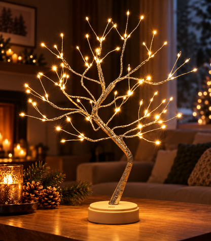 Magischer LED Lichterbaum – Einzigartige Dekoleuchte für Weihnachten & Winter - Wohnzimmer, Esstisch, Nachttischlampe