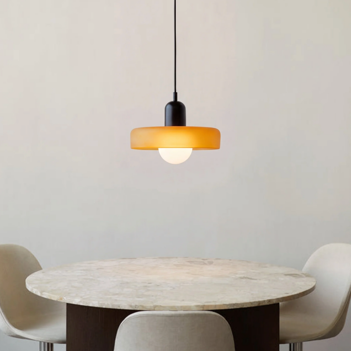 Bauhaus Pendelleuchte aus farbigem Glas – Moderne Designer Hängeleuchte