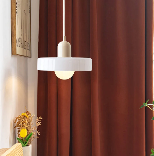Bauhaus Pendelleuchte aus farbigem Glas – Moderne Designer Hängeleuchte