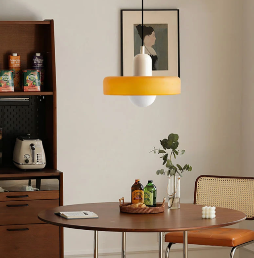 Bauhaus Pendelleuchte aus farbigem Glas – Moderne Designer Hängeleuchte