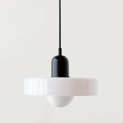 Bauhaus Pendelleuchte aus farbigem Glas – Moderne Designer Hängeleuchte