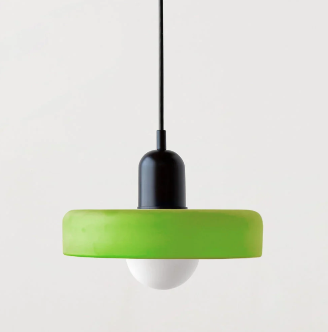 Bauhaus Pendelleuchte aus farbigem Glas – Moderne Designer Hängeleuchte