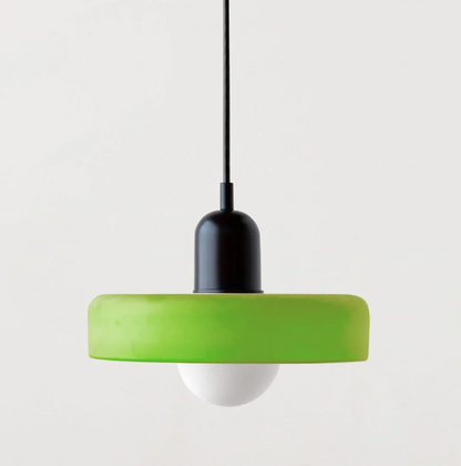 Bauhaus Pendelleuchte aus farbigem Glas – Moderne Designer Hängeleuchte