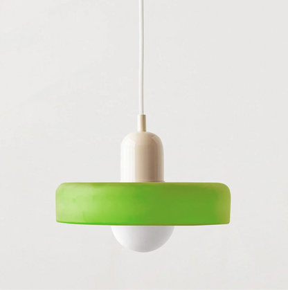 Bauhaus Pendelleuchte aus farbigem Glas – Moderne Designer Hängeleuchte