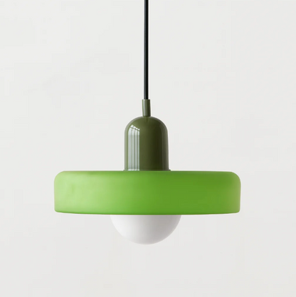 Bauhaus Pendelleuchte aus farbigem Glas – Moderne Designer Hängeleuchte