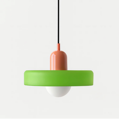 Bauhaus Pendelleuchte aus farbigem Glas – Moderne Designer Hängeleuchte