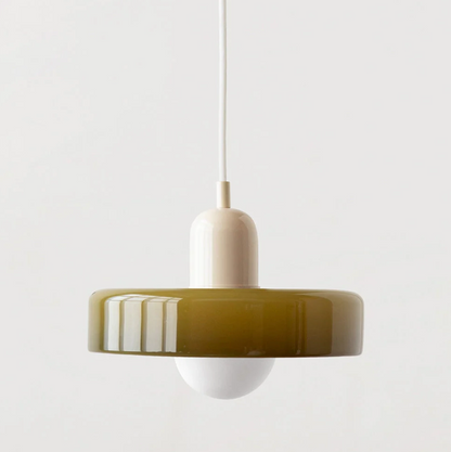 Bauhaus Pendelleuchte aus farbigem Glas – Moderne Designer Hängeleuchte
