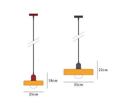 Bauhaus Pendelleuchte aus farbigem Glas – Moderne Designer Hängeleuchte