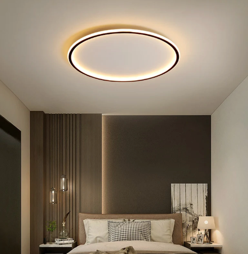 Runde LED Deckenleuchte im Skandinavischen Design - Elegantes Design für Wohnzimmer Schlafzimmer und Flur
