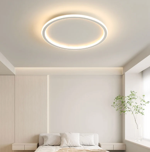 Runde LED Deckenleuchte im Skandinavischen Design - Elegantes Design für Wohnzimmer Schlafzimmer und Flur