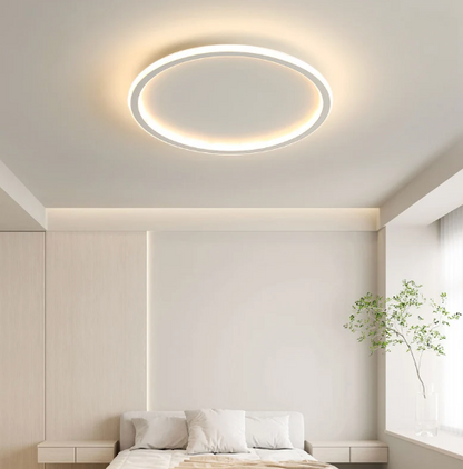 Runde LED Deckenleuchte im Skandinavischen Design - Elegantes Design für Wohnzimmer Schlafzimmer und Flur