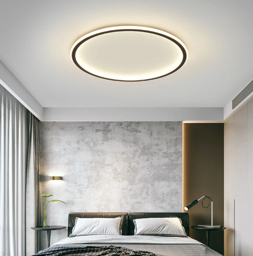 Runde LED Deckenleuchte im Skandinavischen Design - Elegantes Design für Wohnzimmer Schlafzimmer und Flur