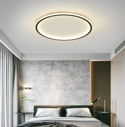 Runde LED Deckenleuchte im Skandinavischen Design - Elegantes Design für Wohnzimmer Schlafzimmer und Flur