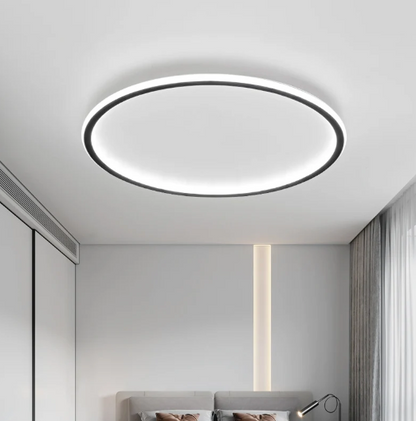 Runde LED Deckenleuchte im Skandinavischen Design - Elegantes Design für Wohnzimmer Schlafzimmer und Flur