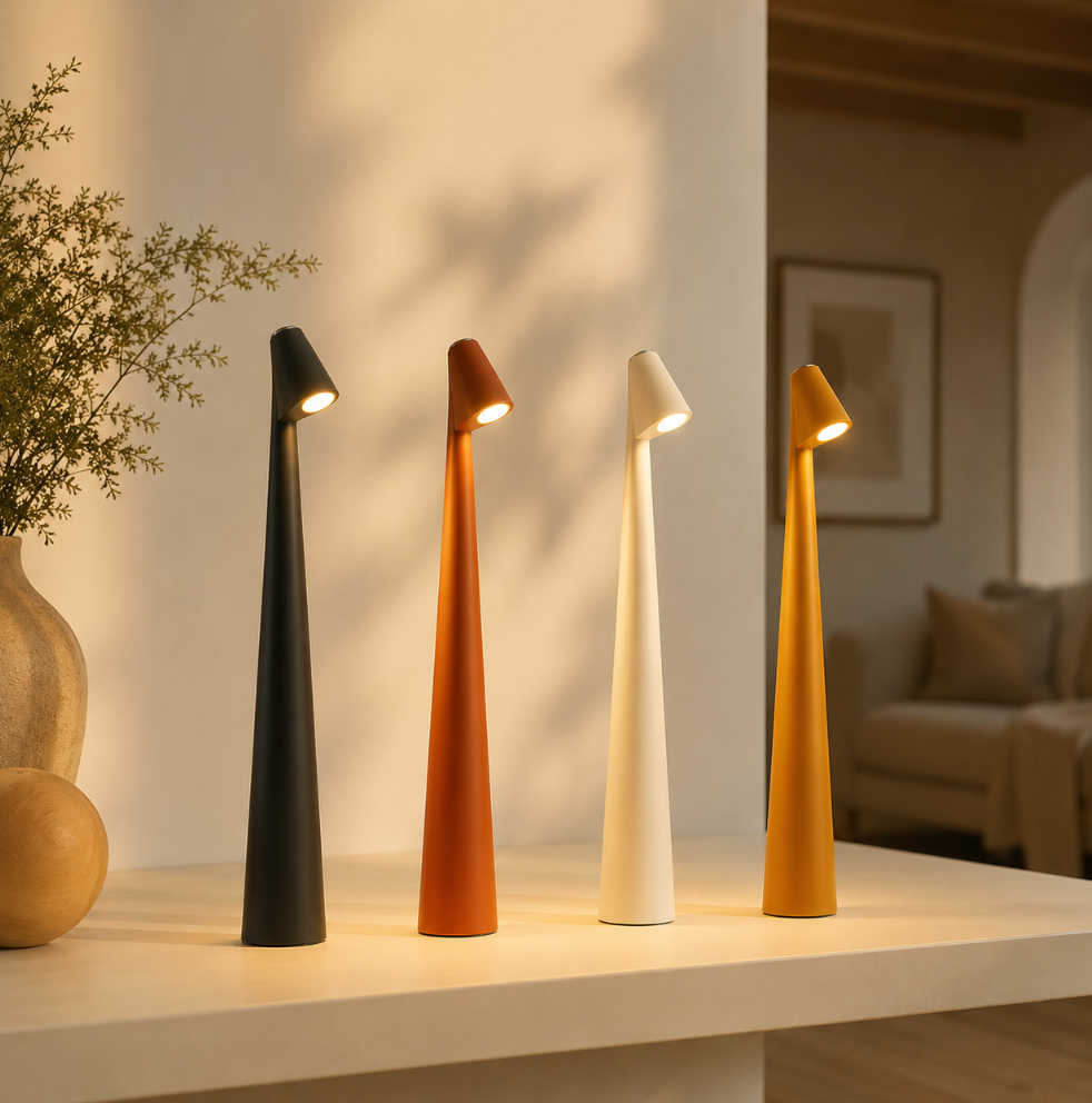 Akku Nachttischlampe - 3-stufig dimmbares Touch Licht | Kabellose LED-Nachttischlampe im nordischen Design