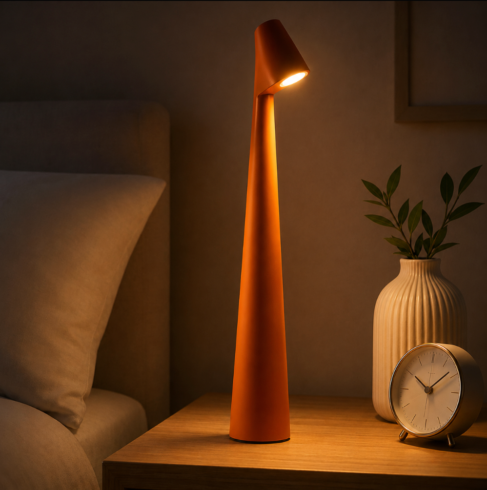 Akku Nachttischlampe - 3-stufig dimmbares Touch Licht | Kabellose LED-Nachttischlampe im nordischen Design