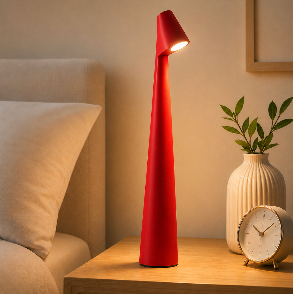 Akku Nachttischlampe - 3-stufig dimmbares Touch Licht | Kabellose LED-Nachttischlampe im nordischen Design