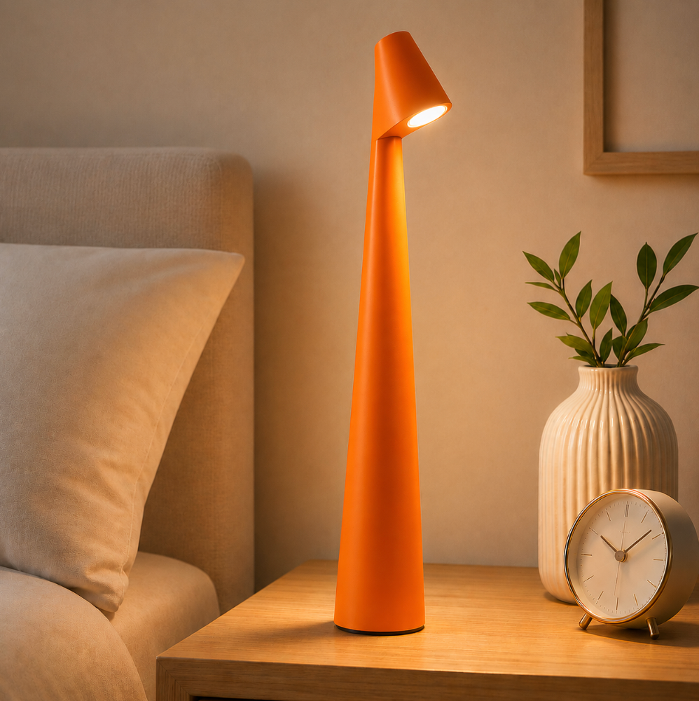 Akku Nachttischlampe - 3-stufig dimmbares Touch Licht | Kabellose LED-Nachttischlampe im nordischen Design