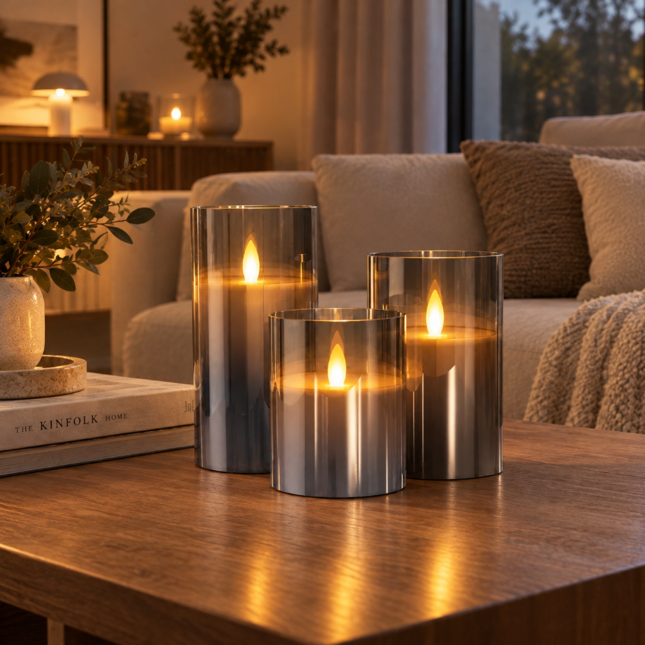 LED-Kerzen Set mit warmweißem Licht, Timer und Fernbedienung – flammenlose Deko-Kerzen