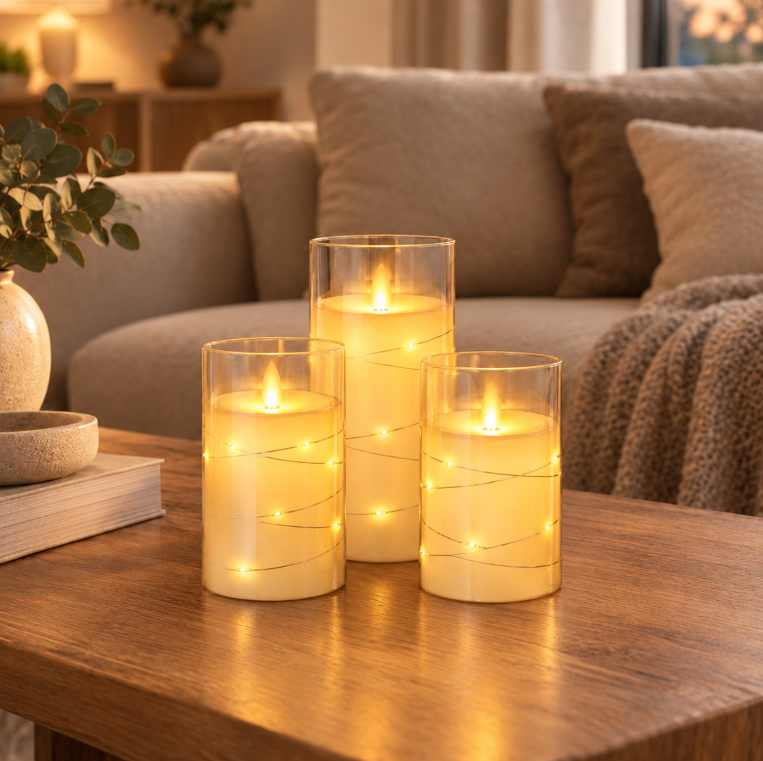 LED-Kerzen Set mit warmweißem Licht, Timer und Fernbedienung – flammenlose Deko-Kerzen