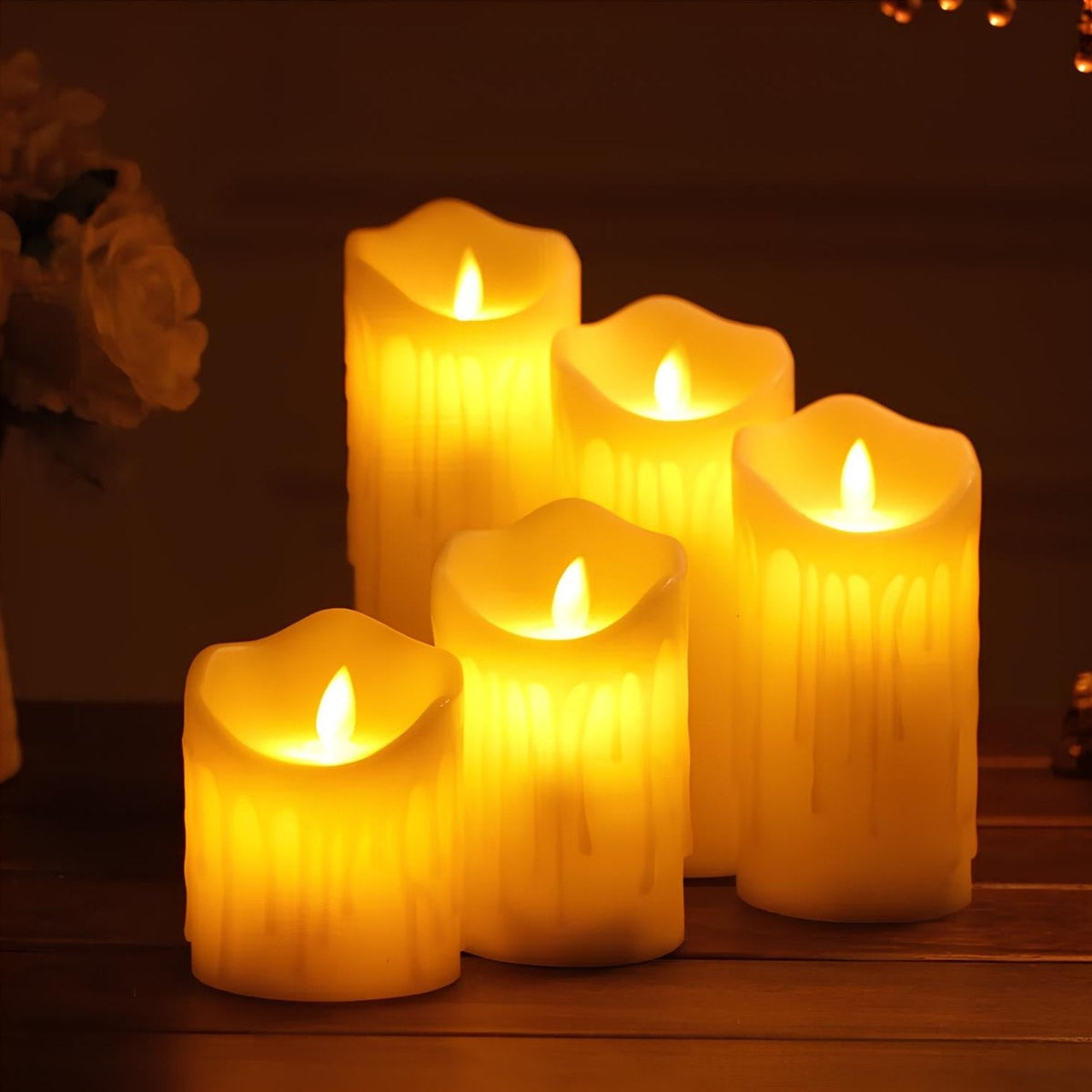 LED Kerzen mit Beweglicher Flamme | Realistische Flammenoptik | Flammenlos & Sicher für Wohnzimmer, Schlafzimmer