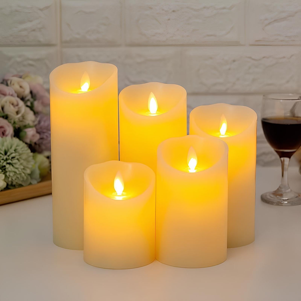 LED Kerzen mit Beweglicher Flamme | Realistische Flammenoptik | Flammenlos & Sicher für Wohnzimmer, Schlafzimmer