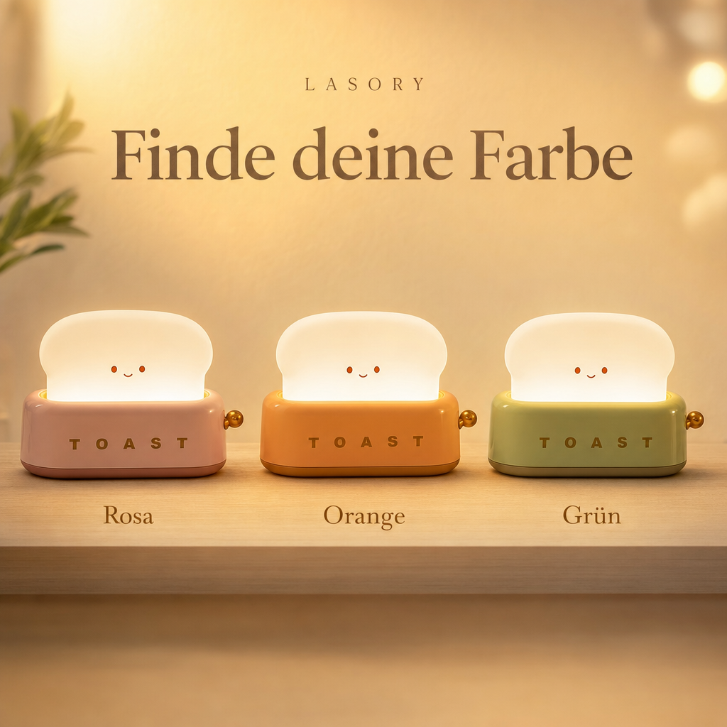 ToastLight Toaster Lampe in den Farben Rosa, Orange und Grün