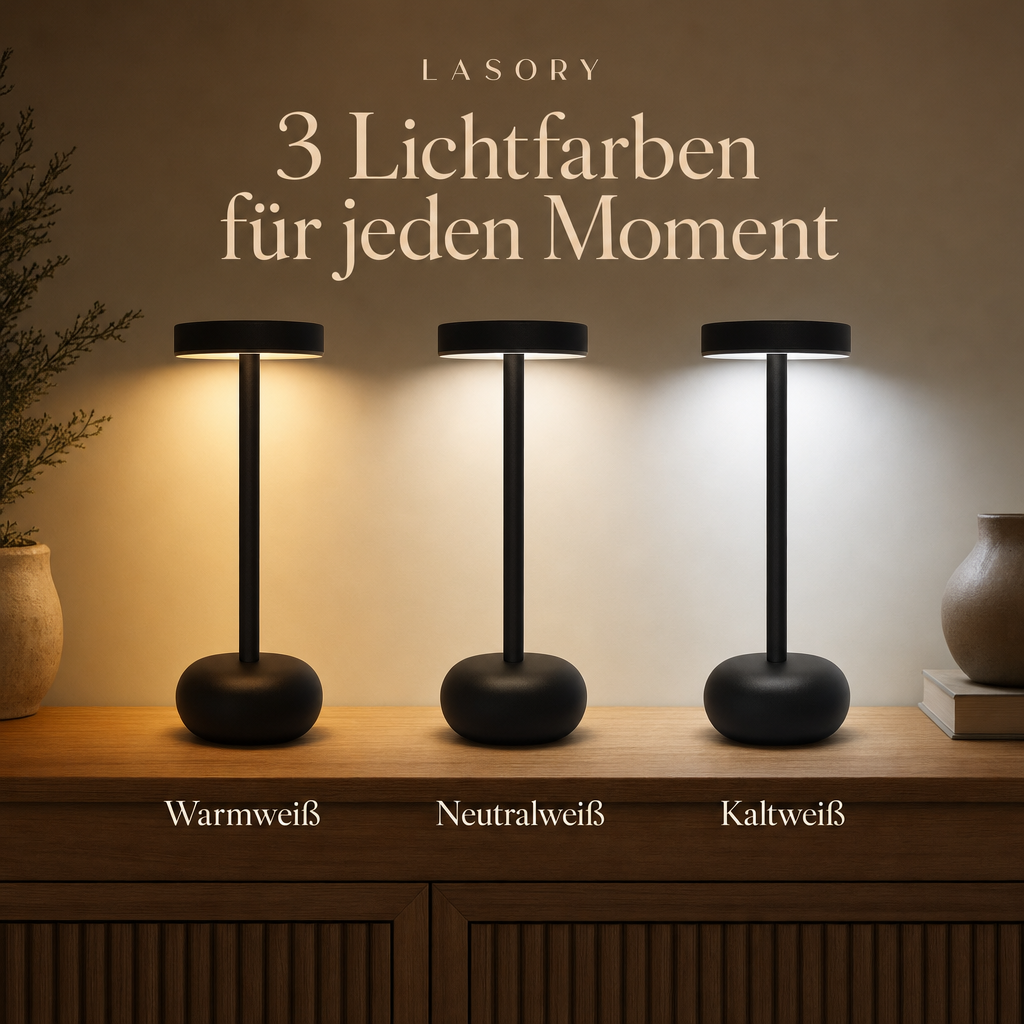 LumiBistro Tischlampe mit 3 Lichtfarben: Warmweiß, Neutralweiß und Kaltweiß