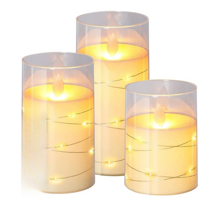 LED-Kerzen Set mit warmweißem Licht, Timer und Fernbedienung – flammenlose Deko-Kerzen